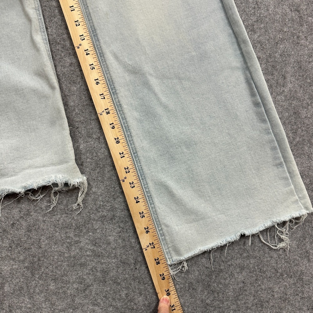 OAT New York Jeans Womens Size 8/29 Light Blue High Rise Wide Leg Baggy Raw Hem - Picture 9 of 10